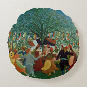 Vintag Henri Rousseau Centennial of Independence Rundes Kissen