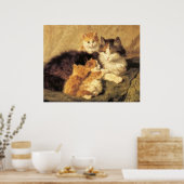 Vintag Henriëtte Ronner Knip's Cats Oil Painting Poster (Küche)