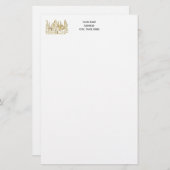 Vintag Heraldic Castle #2 Wappen Imitate Gold Briefpapier (Vorne/Hinten)