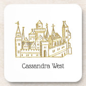 Vintag Heraldic Castle #2 Wappen Imitate Gold Untersetzer (Vorderseite)