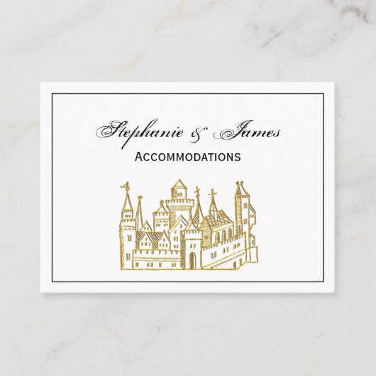 Vintag Heraldic Castle #2 Wappen Imitate Gold Visitenkarte (Vorderseite)