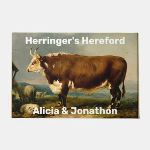 Vintag Hereford Bull Fußmatte
