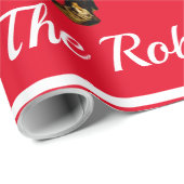 Vintag Hereford Bull über Red Geschenkpapier (Rolleneckpunkt)