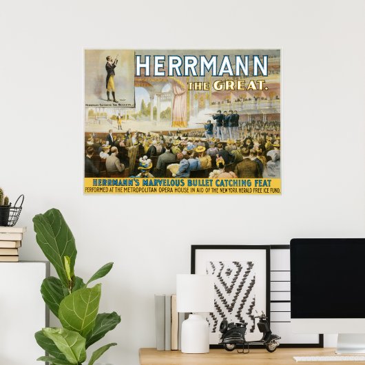 Vintag Herermann The Great Magic Poster (Heimbüro)