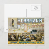Vintag Herermann The Great Magic Poster Postkarte (Vorne/Hinten)