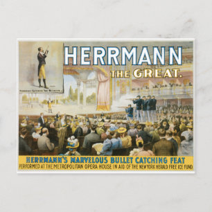 Vintag Herermann The Great Magic Poster Postkarte