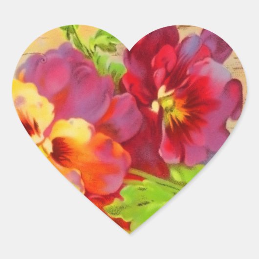 Vintag Herz-Aufkleber (Vorderseite)