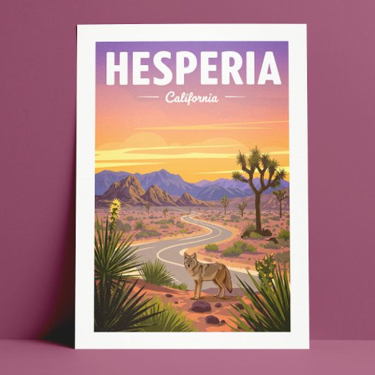 Vintag Hesperia California Postkarte