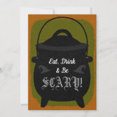 Vintag Hexe Cauldron Birthday Halloween-Party Einladung (Rückseite)