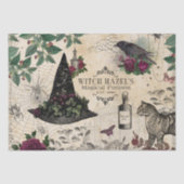 Vintag-Hexe-Halloween-Ephemera Seidenpapier (Vorderseite)
