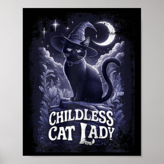 Vintag Hexenkatze Kinderlose Katzen Poster
