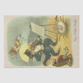 Vintag Hey Diddle Diddle Kinderzimmer Rhyme Decoup Seidenpapier