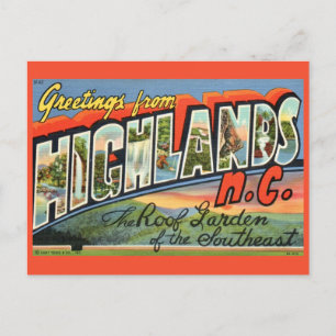 Vintag Highlands NC Postkarte