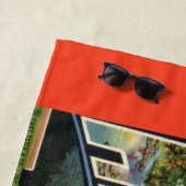 Vintag Highlands NC Postkarte Strandtuch (Beispiel)