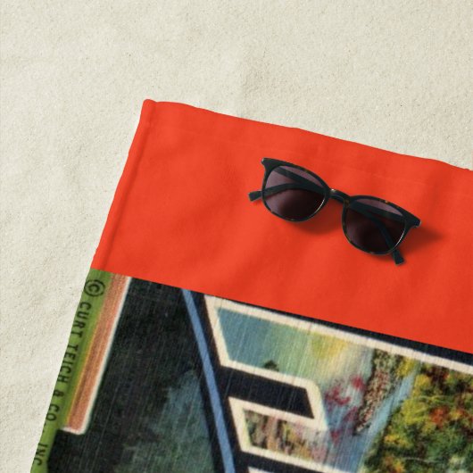 Vintag Highlands NC Postkarte Strandtuch (Beispiel)