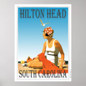 Vintag Hilton Head Beach Szene Poster (Vorne)