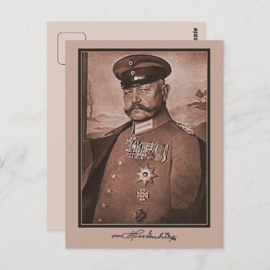 Vintag Hindenburg, Dekorationen, Autogramm Postkarte (Vorne/Hinten)