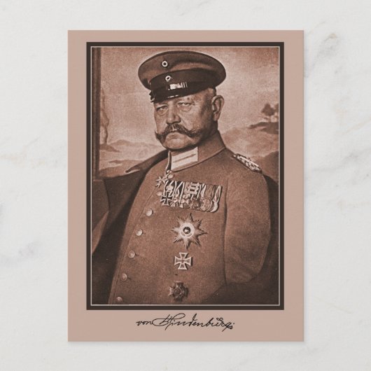 Vintag Hindenburg, Dekorationen, Autogramm Postkarte (Vorderseite)