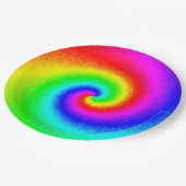 Vintag Hippie Boho Gefärbte Krawatte Psychedelic T Pappteller (Schrägansicht)