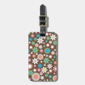 Vintag, Hippie-Rosa, Grün, Lachsrot Gepäckanhänger (Vorderseite vertikal)