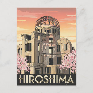 Vintag Hiroshima Japan Peace Dome Travel Postkarte