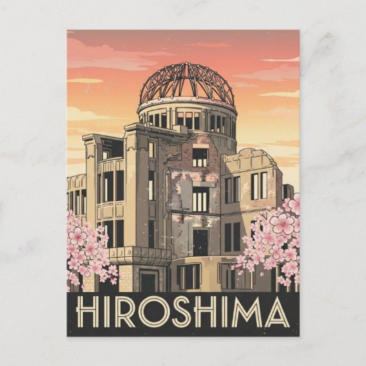 Vintag Hiroshima Japan Peace Dome Travel Postkarte (Vorderseite)