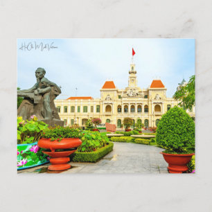 Vintag ho chi minh Vietnam Travel Water color Postkarte