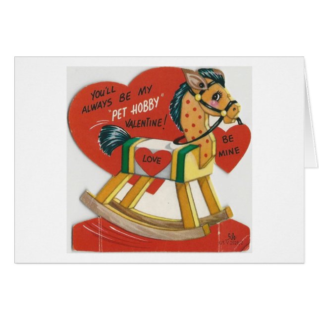 Vintag Hobby Horse Valentine (Vorderseite (Horizontal))