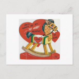 Vintag Hobby Horse Valentine Feiertagspostkarte