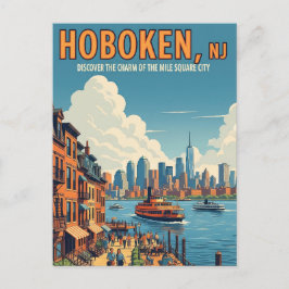 Vintag Hoboken New Jersey Travel Postkarte