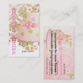Vintag, Hochzeitsplaner+Kuchen+Fidora Damask Visitenkarte (Vorne/Hinten)