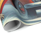 Vintag Hockey Girl Geschenkpapier (Rolleneckpunkt)