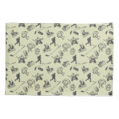 Vintag Hockey-Muster Kissenbezug (Rückseite-Links)