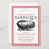 Vintag Hog Picnic Style | Birthday Barbecue Einladung (Vorne/Hinten)