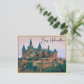 Vintag Hohenzollern Burg Burg Hohenzoller Geschenk Postkarte (Stehend Vorderseite)