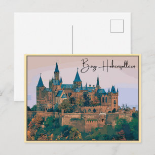 Vintag Hohenzollern Burg Burg Hohenzoller Geschenk Postkarte