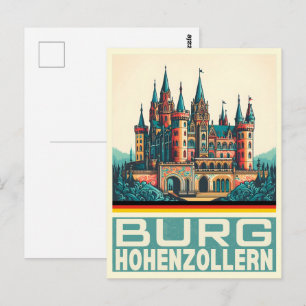 Vintag Hohenzollern Burg Burg Hohenzoller Geschenk Postkarte