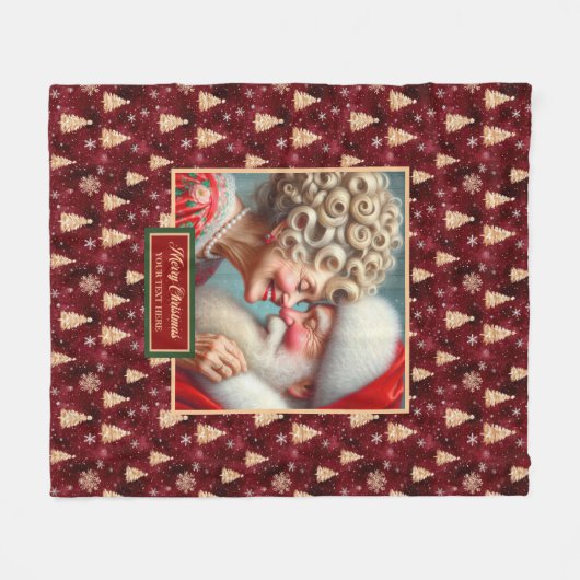 Vintag Holiday Blanket Gemütliches Weihnachtsfest Fleecedecke (Vorderseite (Horizontal))