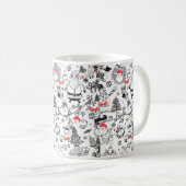 Vintag Holiday Cheer Retro Weihnachten Kaffeetasse (VorderseiteRechts)