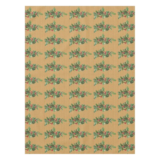 Vintag Holiday Holly Tischdecke (Vorderseite)