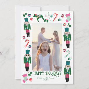 Vintag Holiday Nutcracker Weihnachtsfotokarte Feiertagskarte