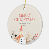 Vintag Holiday Snowman Weihnachten Keramik Ornament (Links)