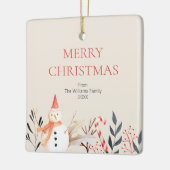 Vintag Holiday Snowman Weihnachten Keramikornament (Links)