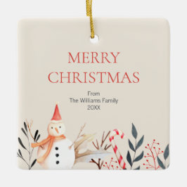 Vintag Holiday Snowman Weihnachten Keramikornament