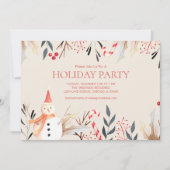 Vintag Holiday Snowman Weihnachtsfeier Einladung (Vorderseite)