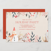 Vintag Holiday Snowman Weihnachtsfeier Einladung (Vorne/Hinten)