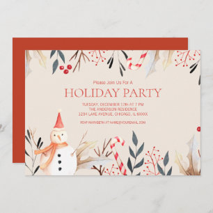 Vintag Holiday Snowman Weihnachtsfeier Einladung