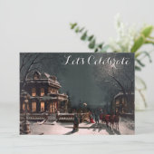 Vintag Holiday Viktorianisch Weihnachten Party Einladung (Stehend Vorderseite)