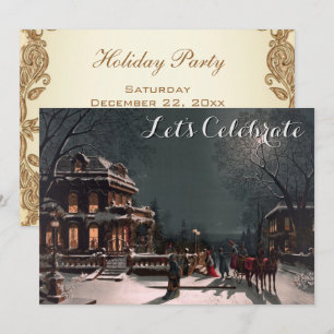 Vintag Holiday Viktorianisch Weihnachten Party Einladung