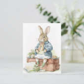 Vintag Holidays Bunny Feiertagspostkarte (Stehend Vorderseite)